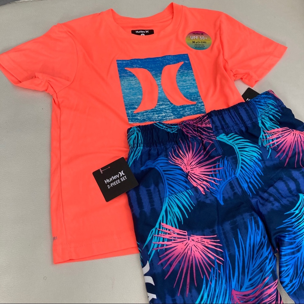 Hurley cute neon palm beach UPF50+ active shorts set 4060 - Picture 6 of 9